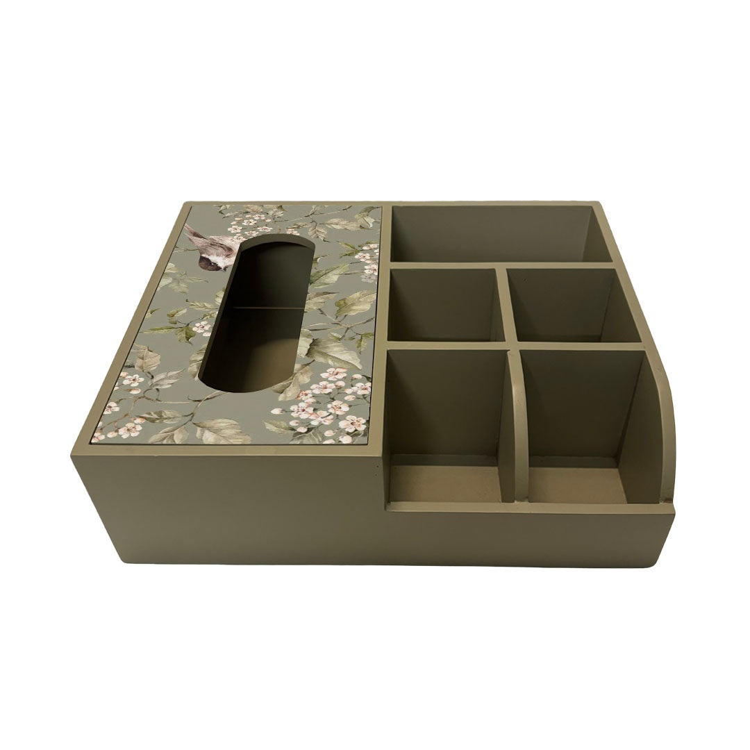 Multi Utility Organizer With Tissue Box Holder
