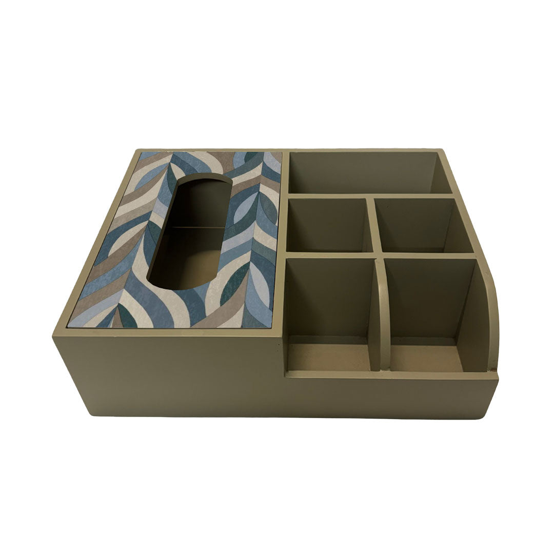 Multi Utility Organizer With Tissue Box Holder