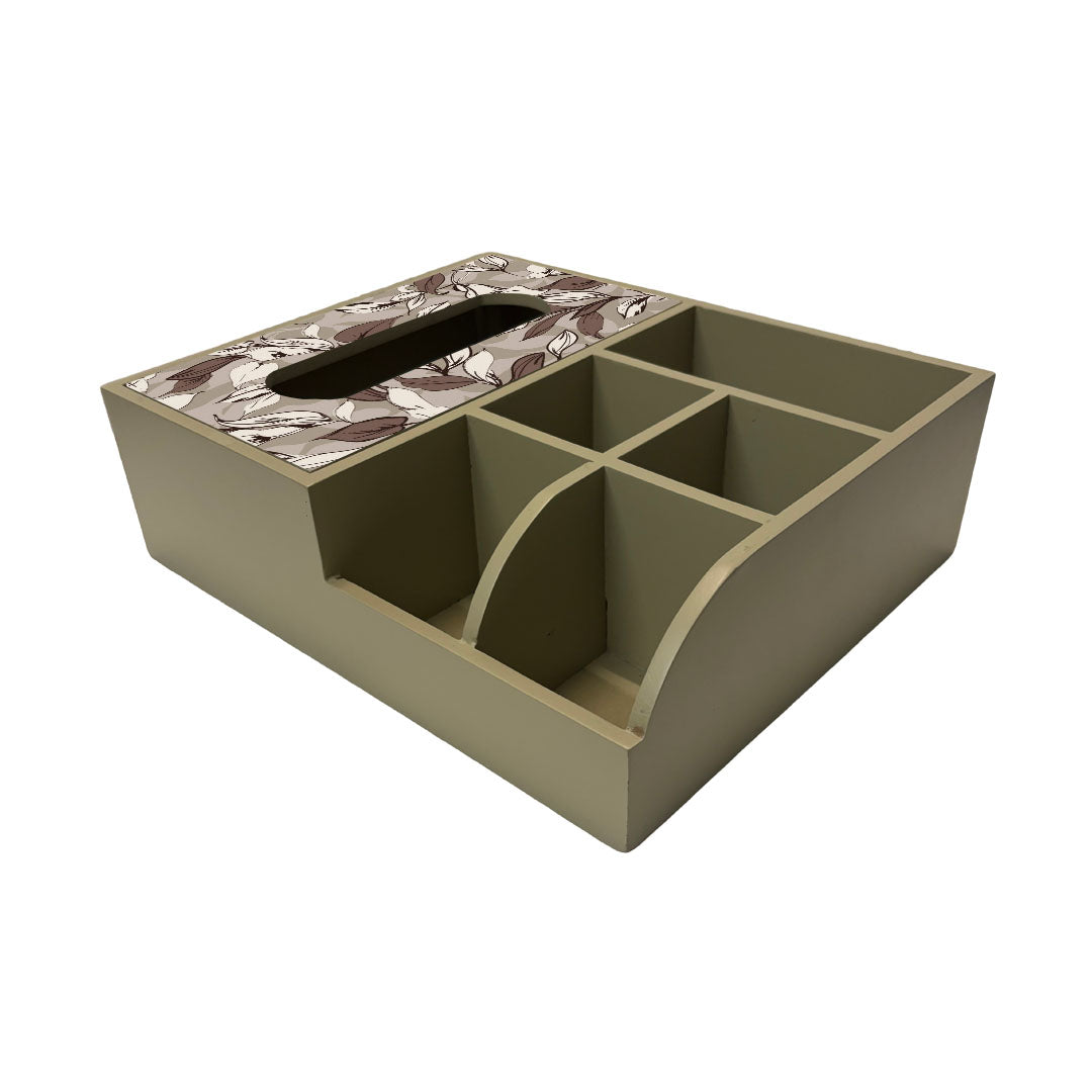 Multi Utility Organizer With Tissue Box Holder