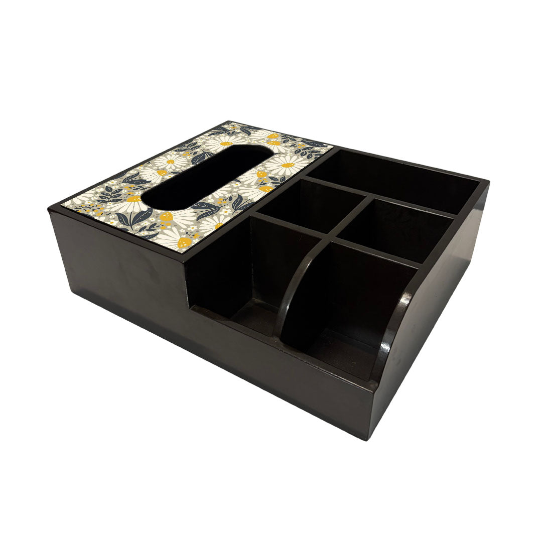 Multi Utility Organizer With Tissue Box Holder