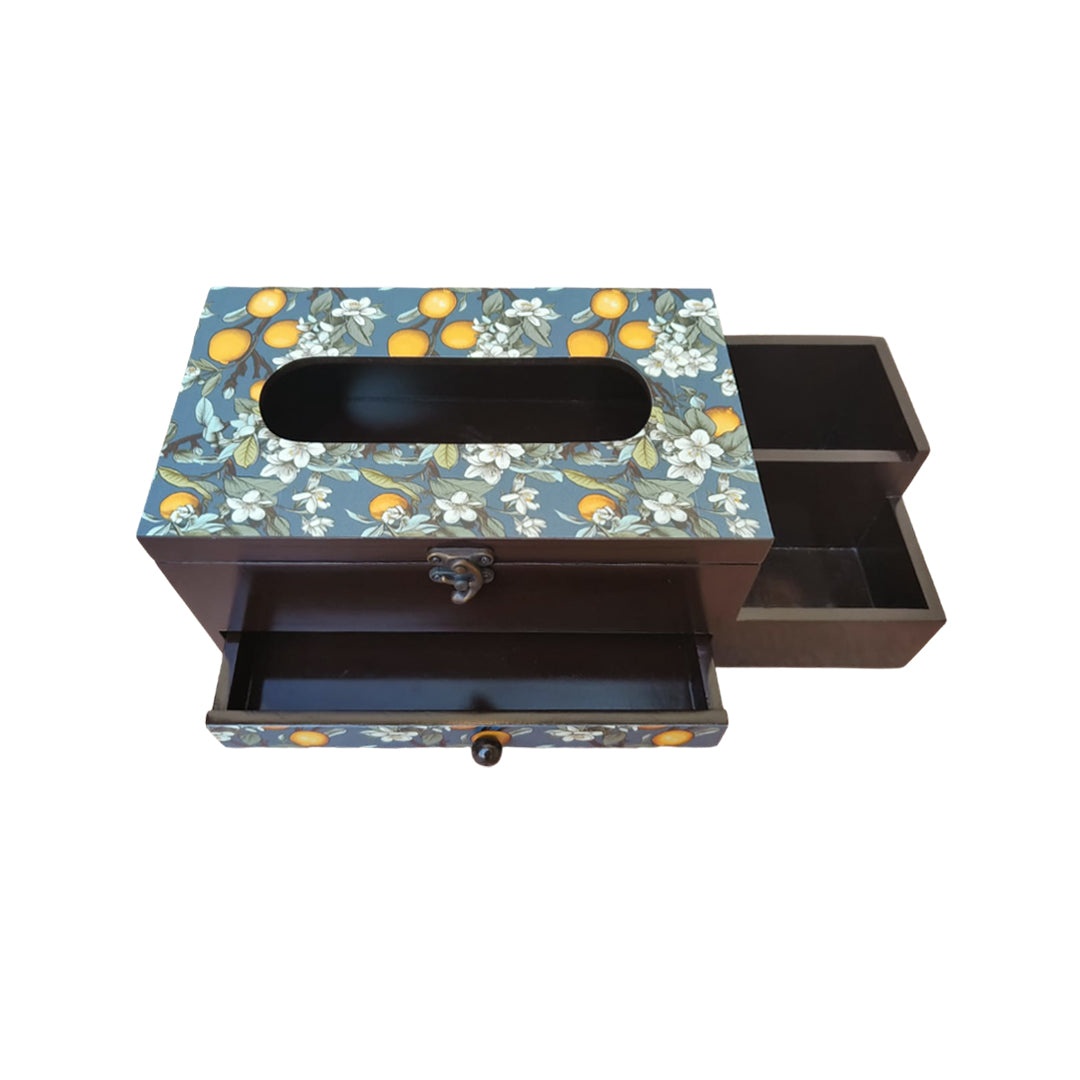 Multi Utility Organizer with Drawer & Tissue Box Holder