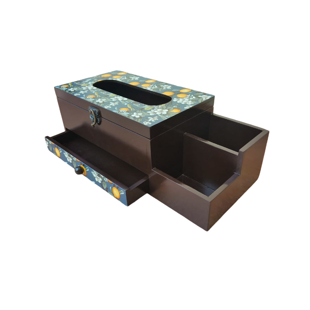 Multi Utility Organizer with Drawer & Tissue Box Holder