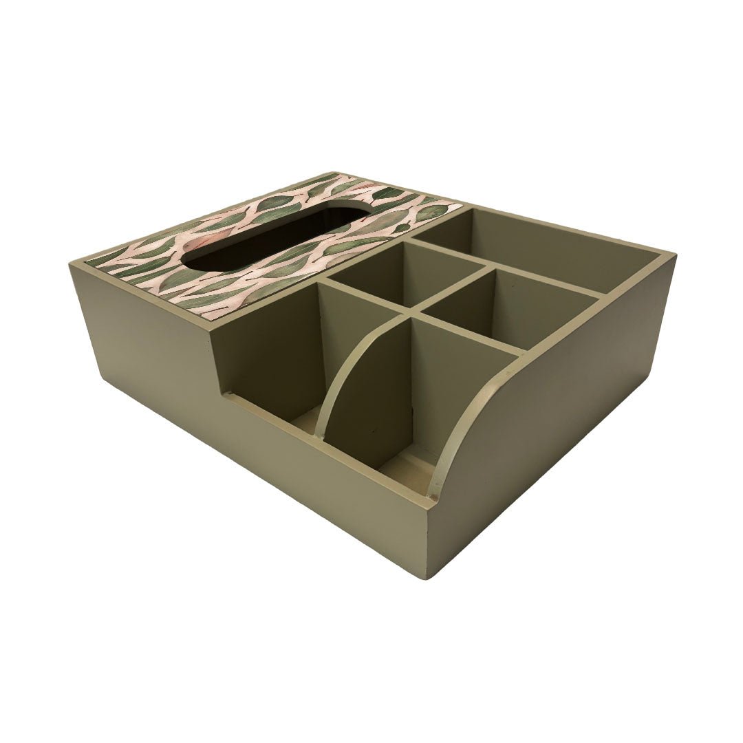Multi Utility Organizer With Tissue Box Holder