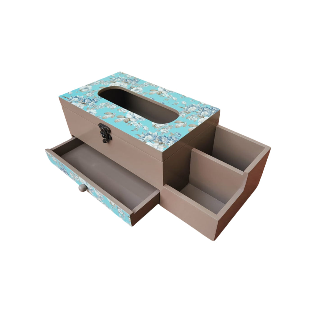 Multi Utility Organizer with Drawer & Tissue Box Holder