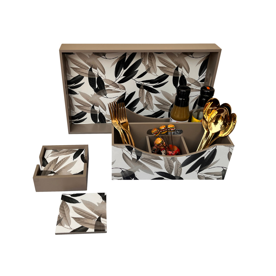 Combo | Tray, Coaster & Cutlery Holder