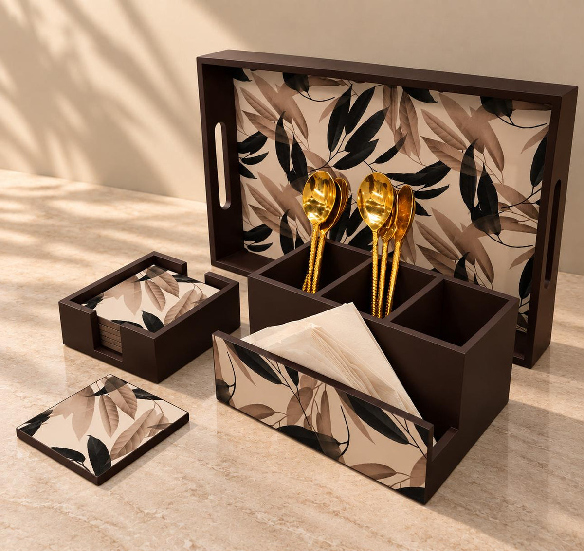 Combo | Tray, Coaster & Cutlery Holder