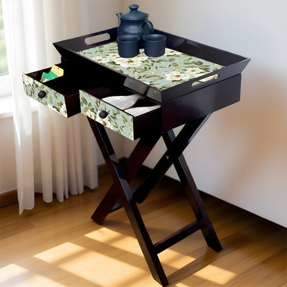 Butler Tray with Drawer & Stand