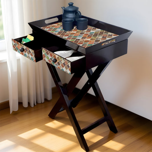 Butler Tray with Drawer & Stand