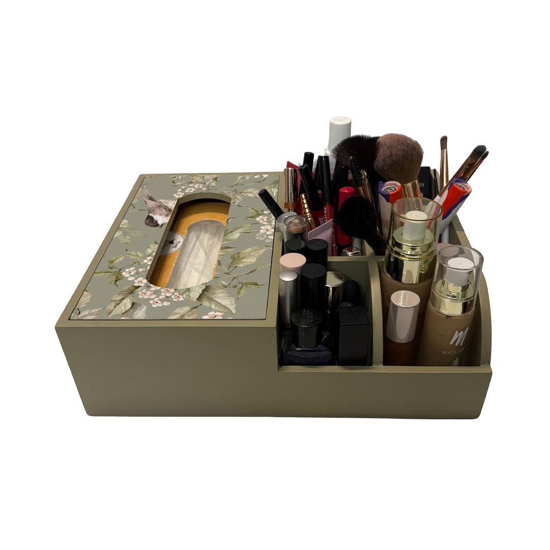 Multi Utility Organizer With Tissue Box Holder
