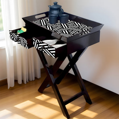 Butler Tray with Drawer & Stand