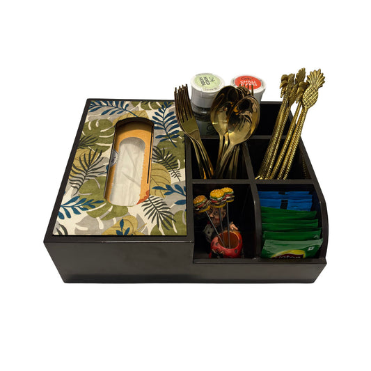Multi Utility Organizer With Tissue Box Holder