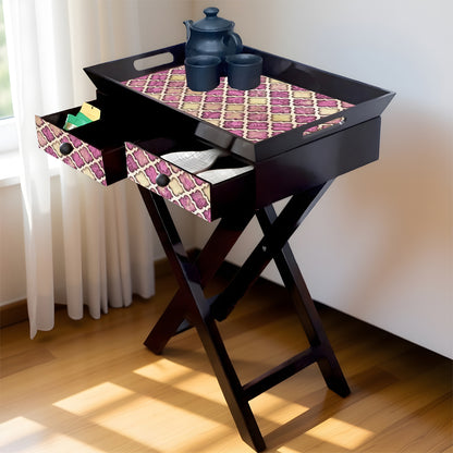 Butler Tray with Drawer & Stand