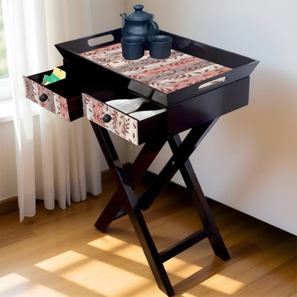 Butler Tray with Drawer & Stand