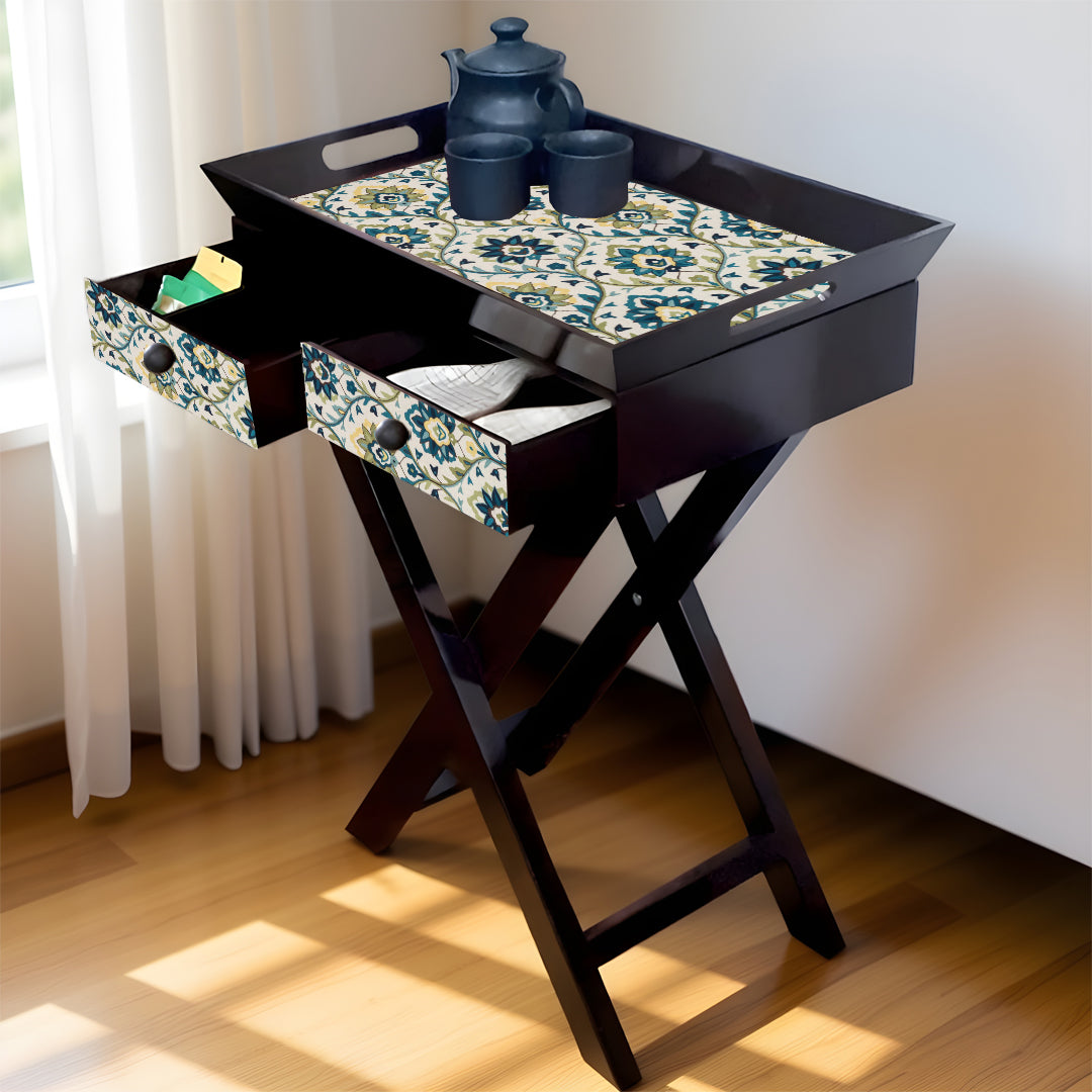 Butler Tray with Drawer & Stand