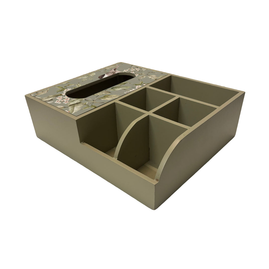 Multi Utility Organizer With Tissue Box Holder