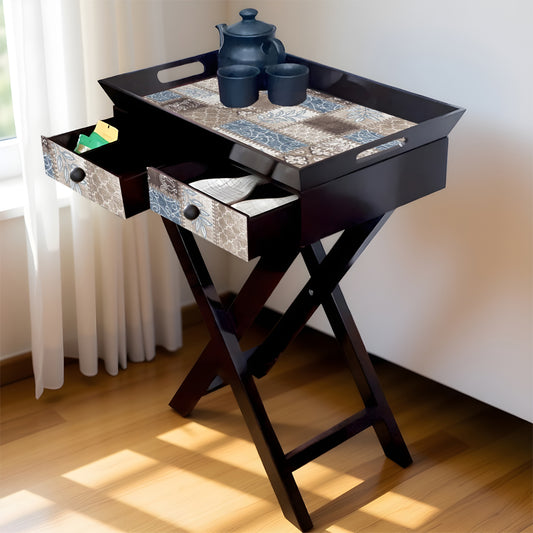 Butler Tray with Drawer & Stand