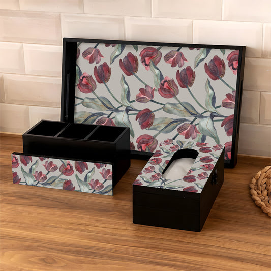 Combo - Serving Tray, Cutlery Holder & Tissue Box