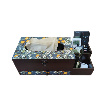 Multi Utility Organizer with Drawer & Tissue Box Holder