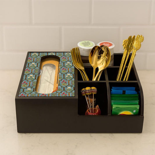 Multi Utility Organizer With Tissue Box Holder