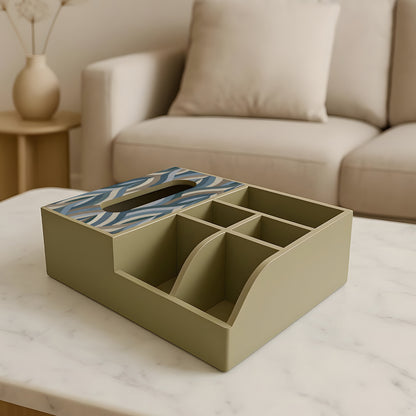 Multi Utility Organizer With Tissue Box Holder