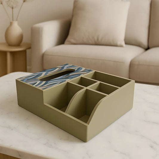 Multi Utility Organizer With Tissue Box Holder