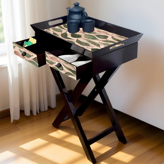 Butler Tray with Drawer & Stand