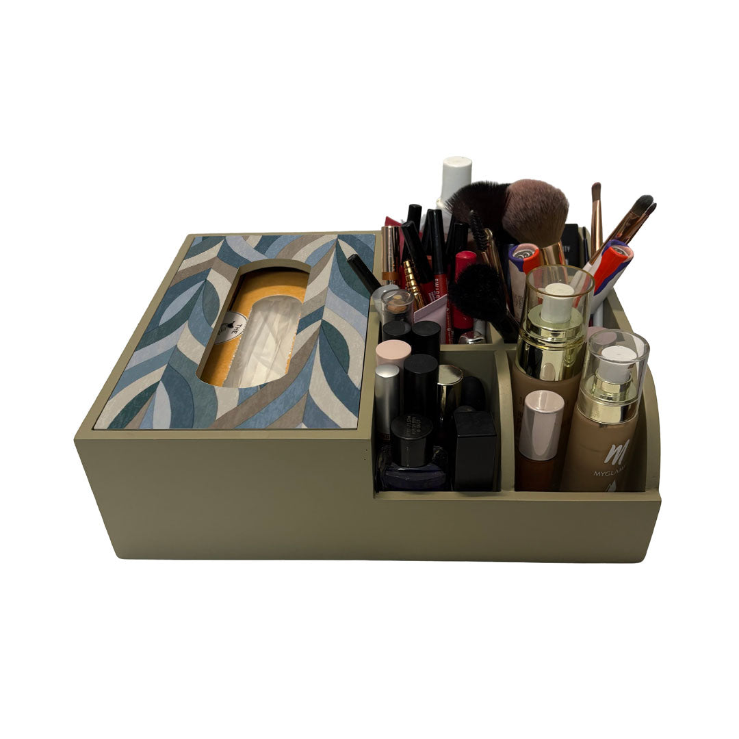 Multi Utility Organizer With Tissue Box Holder