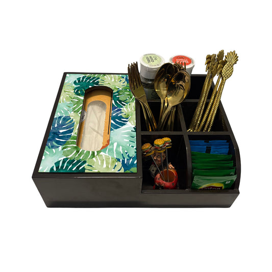Multi Utility Organizer With Tissue Box Holder