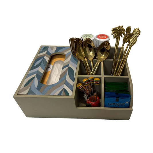 Multi Utility Organizer With Tissue Box Holder