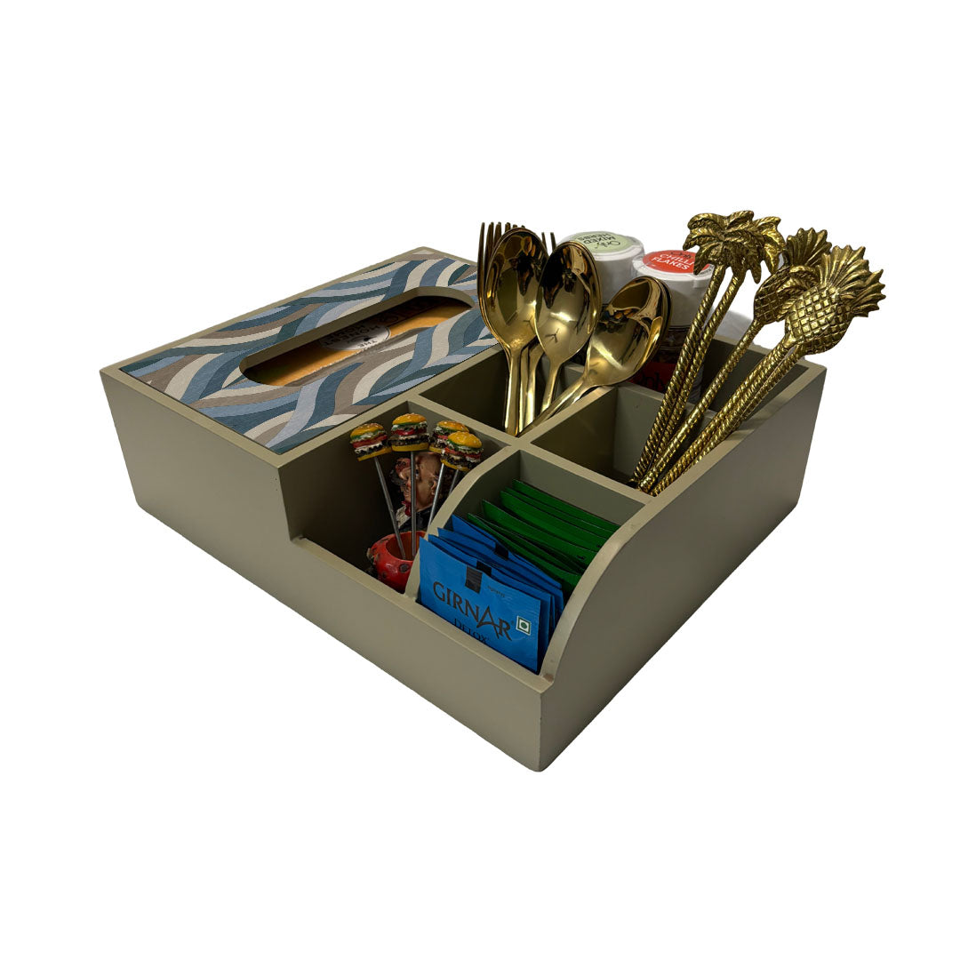 Multi Utility Organizer With Tissue Box Holder
