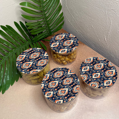 Jar Set : Glass Jars with Wooden Lid ( Round )