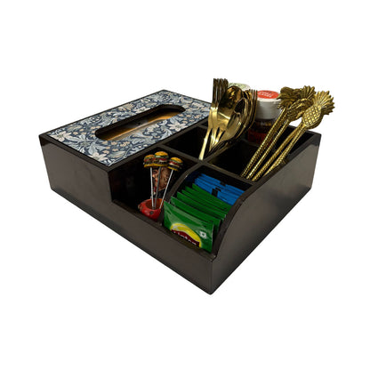Multi Utility Organizer With Tissue Box Holder