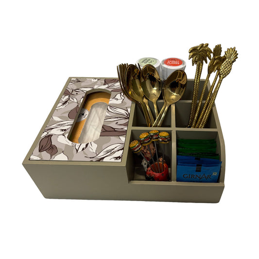 Multi Utility Organizer With Tissue Box Holder
