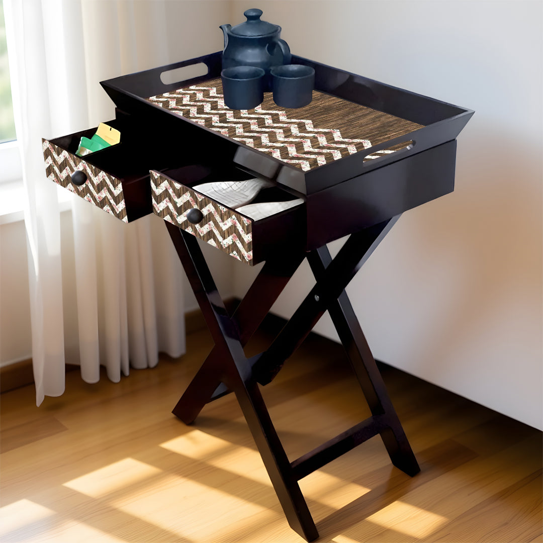 Butler Tray with Drawer & Stand