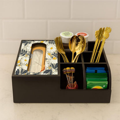 Multi Utility Organizer With Tissue Box Holder