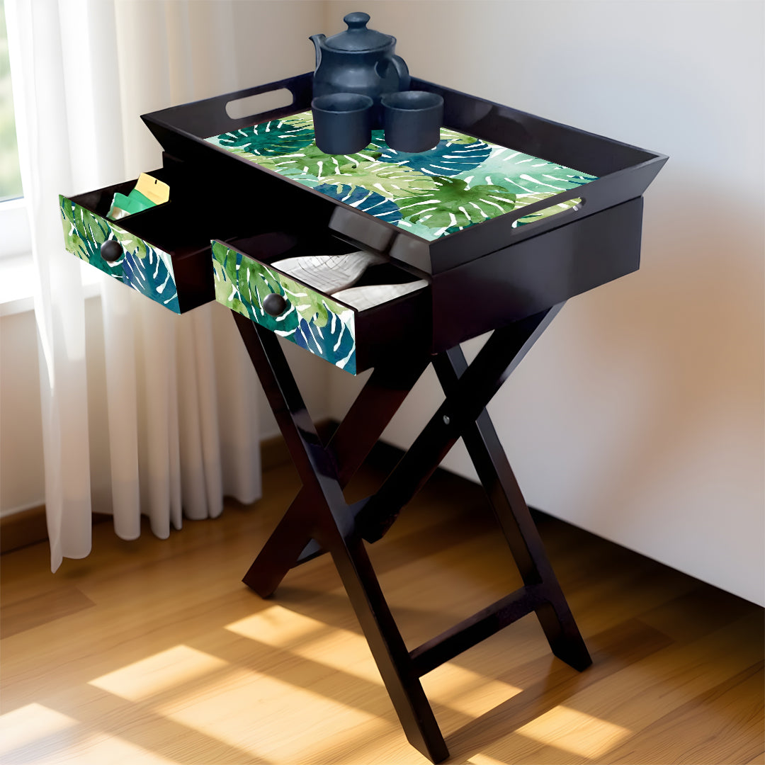 Butler Tray with Drawer & Stand