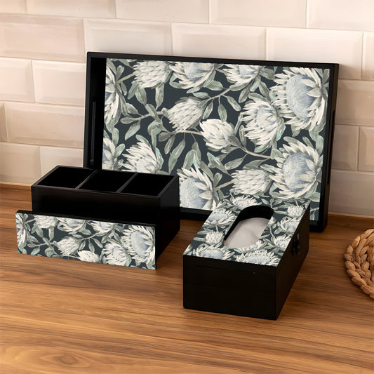 Combo - Serving Tray, Cutlery Holder & Tissue Box