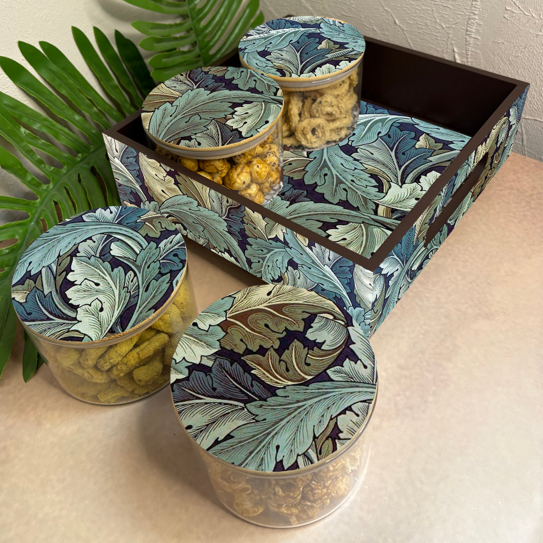 Jar Set : Glass Jars with Wooden Lid ( Round )