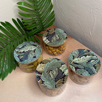 Jar Set : Glass Jars with Wooden Lid ( Round )