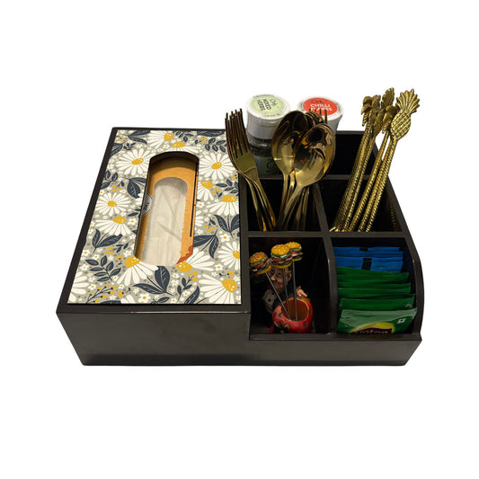 Multi Utility Organizer With Tissue Box Holder