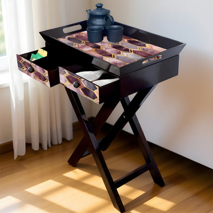 Butler Tray with Drawer & Stand