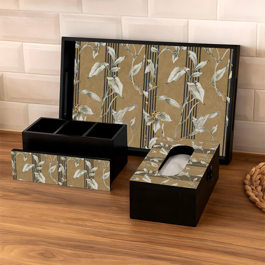 Combo - Serving Tray, Cutlery Holder & Tissue Box