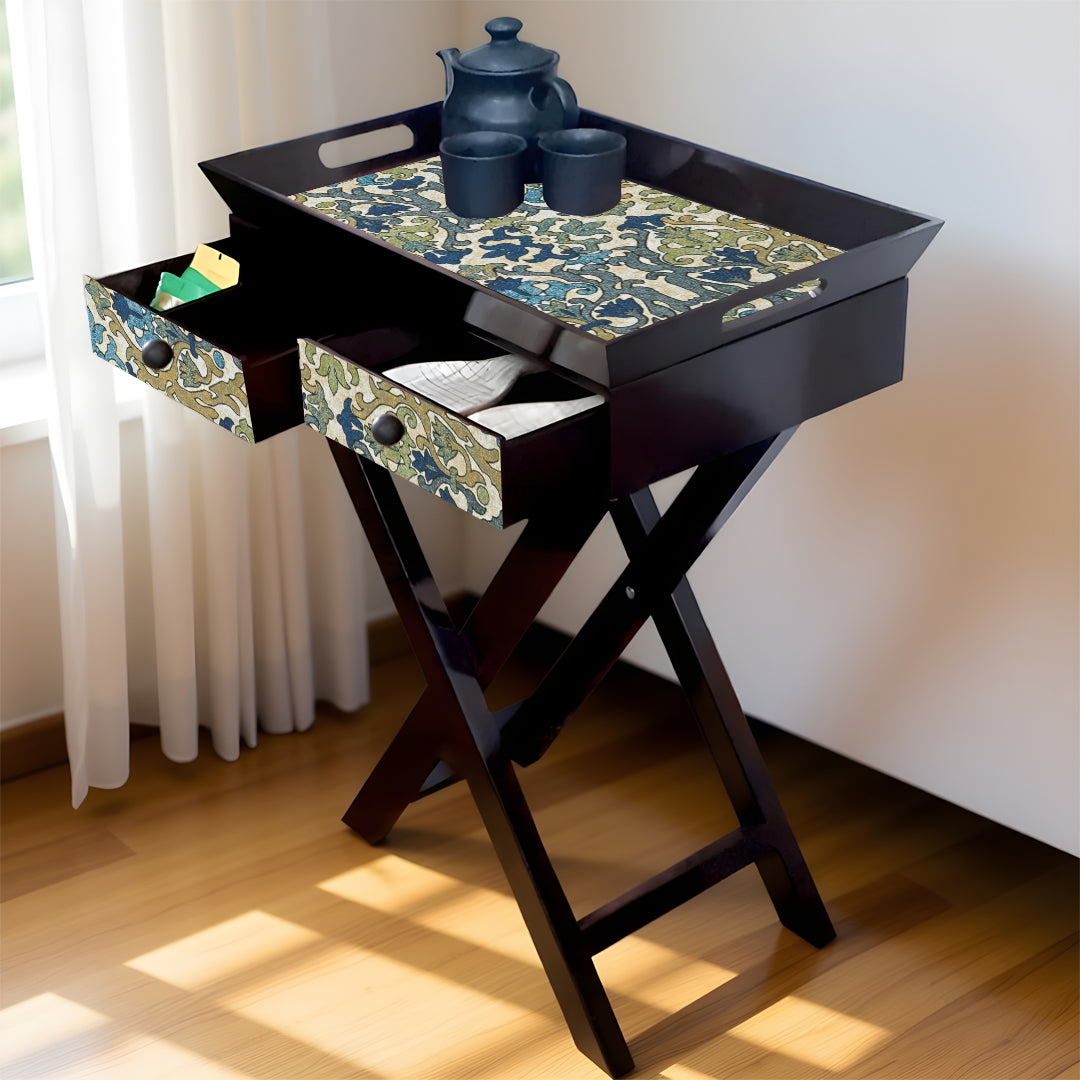 Butler Tray with Drawer & Stand