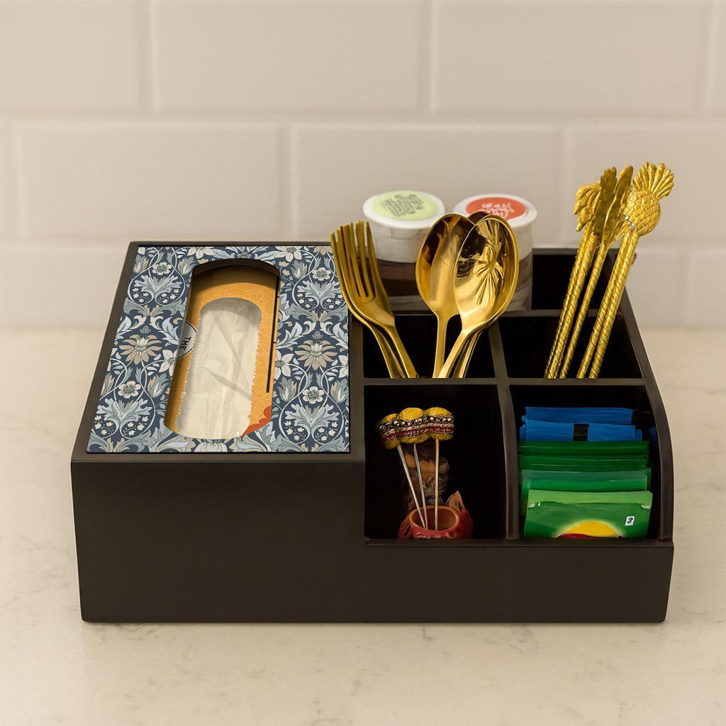 Multi Utility Organizer With Tissue Box Holder