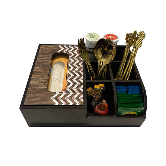 Multi Utility Organizer With Tissue Box Holder