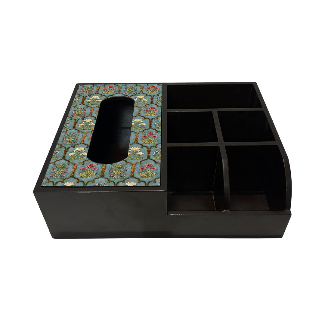Multi Utility Organizer With Tissue Box Holder