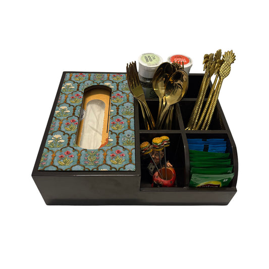 Multi Utility Organizer With Tissue Box Holder