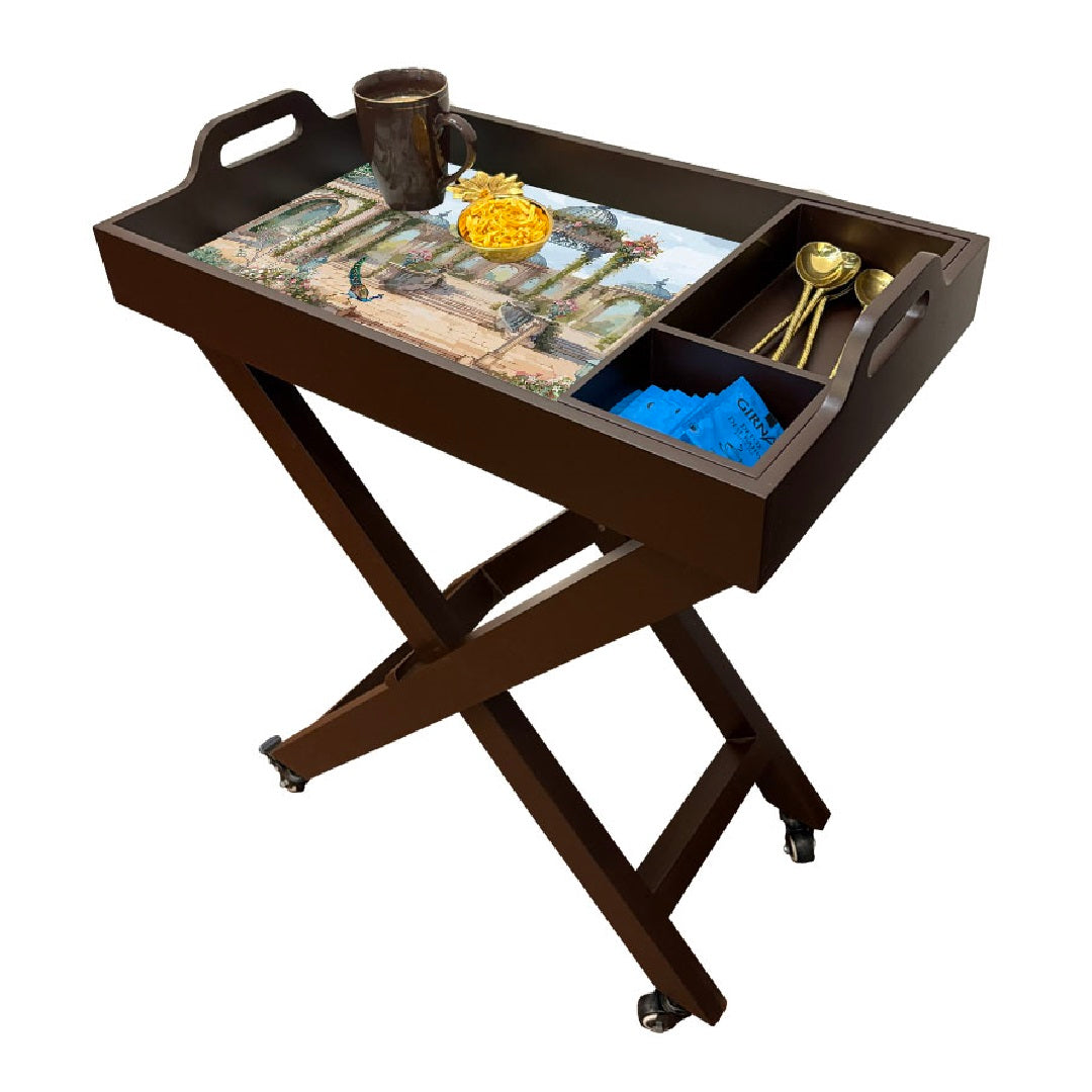 Butler Tray with Wheels