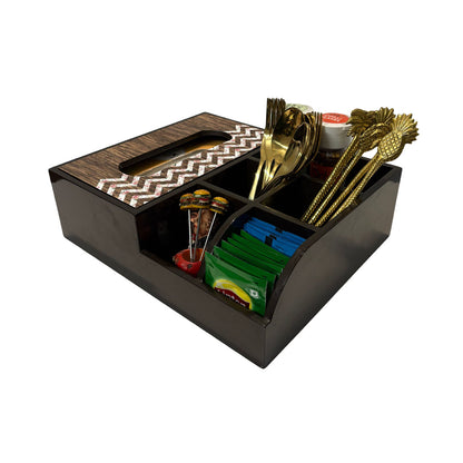 Multi Utility Organizer With Tissue Box Holder