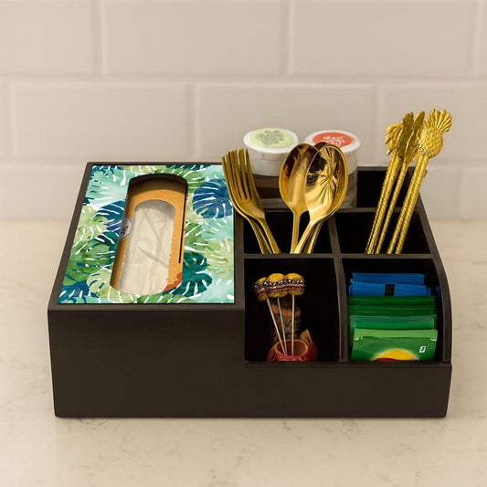 Multi Utility Organizer With Tissue Box Holder